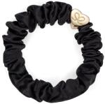 By Eloise London Silk Scrunchie Gold Heart Elastice de păr pentru femei culoare neagră