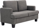 HOMCOM Canapea 2 locuri 120 cm cu perne de spătar detașabile, țesătură chenille pentru living, dormitor, birou, gri închis | Aosom Romania (83B-155V00CG) Canapea