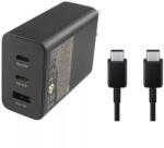 Samsung Incarcator retea Samsung Trio EP-T6530 cu cablu, Quick Charge, 65W, 1 x USB - 2 x USB Type-C, Negru (EP-T6530XBEGU)
