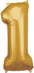  Arany Gold óriás 1-es szám fólia lufi 83x38 cm (DPA9906266) - sandori