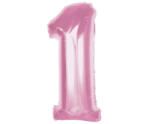  Rózsaszín 1-es Light Pink szám fólia lufi 92 cm (MLG195583) - sandori