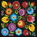  Virág Folk Colourful szalvéta 20 db-os 33x33 cm (PKK763785) - sandori
