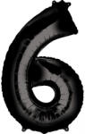  Fekete Black óriás szám fólia lufi 6-os, 86x55 cm (DPA3014501) - sandori