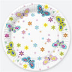  Pillangó With Flowers papírtányér 8 db-os 22, 7 cm (PKK038448) - sandori