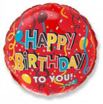  Happy Birthday Streamers Red fólia lufi 46 cm (WP) (MLG300819) - sandori