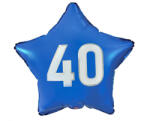  Kék Happy Birthday 40 Blue csillag fólia lufi 44 cm (MLG170849) - sandori