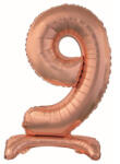  Rose Gold 9-es szám fólia lufi talppal 74 cm (MLG143461) - sandori
