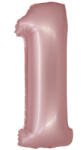  Rózsaszín 1-es Light Pink Mat szám fólia lufi 76 cm (MLG159035) - sandori