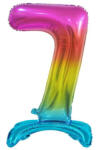  Színes Rainbow 7-es szám fólia lufi talppal 74 cm (MLG129113) - sandori