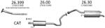 Edex Komplett kipufogó rendszer - TOYOTA Prius (1.5 Hybrid, 2003-2009) (SET-ED-26399-2600-2630)