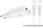  Fehér VEGER TR122 65W-os hálózati gyorstöltő (USB-A + USB-C PD) + 100W-os USB-C - USB-C adatkábel (6977525753206)