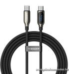  Fekete VEGER CC1-XHJ LED-kijelzős USB-C - USB-C kábel (PD 5A 100W, 1, 5 m) (6977525753336)