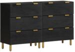 vidaXL 2db fekete szerelt fa tálalóasztal 60 x 33 x 75 cm 20.3 kg (3309992)