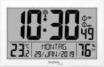 Technoline WS 8016 digital radio wall clock with DCF radio clock | Temperature & Humidity | 2 alarms | calendar | large LCD display | Wall or table clock | white - WS8016WEISS