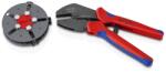 KNIPEX 97 33 03 MultiCrimp® Krimpelő fogó cseretárral többkomponensű markolat barnított 250mm (97 33 03)