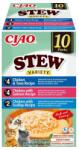 Inaba Foods Cat Ciao Stew Creamy Variety 10x40g mix ínycsiklandó falatok csirkével, hallal és kagylóval krémes szószban