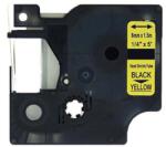 Compatibil Banda compatibila Dymo 18052, S0718270, 6mm x 1, 5m text negru / fundal galben (18052)