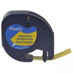 Compatibil Banda compatibila Dymo 59423, S0721570 / 91222, S0721670 LetraTag 12mm x 4m, text negru / fundal galben (59423)