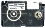 Compatibil Casio XR-24CL, 24mm x 4m, text negru / fundal alb, curățare, banda compatibila (XR-24CL)