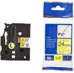 Compatibil Banda compatibila Brother TZ-FX651/TZe-FX651 24mm x 8m, flexi, text negru/fundal galben (TZeFX651)
