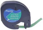Compatibil Banda compatibila Dymo 59425, S0721590 / 91204, S0721640 LetraTag 12mm x 4m, text negru/fundal verde (59425)