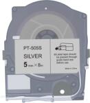 Compatibil Max LM-505S, 5mm x 8m, argintiu banda compatibila (PT-505S)