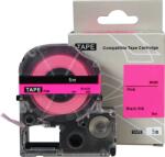 Compatibil Epson HTC6PW, 6mm x 8m, text negru / fundal roz, banda compatibila (HTC6PW)