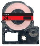 Compatibil Epson HTC24PW, 24mm x 8m, text negru / fundal roz, banda compatibila (HTC24PW)