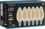 Mexen Vintis 6x LED Едисонова крушка E14, C35, 4W, Топло - 2200K, 400 lm, кехлибар (L154-E14-0422-50x06)