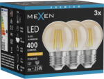 Mexen Vintis 3x LED крушка с нажежаема жичка E27, G45, 4W, Топла - 2200K, 400 lm, кехлибар (L156-E27-0422-50x03)