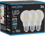 Mexen Vintis 3x LED нажежаема жичка E27, A60, 4W, Студена - 6500K, 470 lm, прозрачно (L150-E27-0465-00x03)