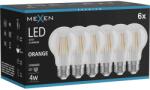 Mexen Vintis 6x LED филаментна крушка E27, A60, 4W, 55 lm, оранжева - L150-E27-04XX-48x06 (L150-E27-04XX-48x06)