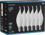 Mexen Nova 6x LED крушка пламък E14, C37, 10W, Студена - 6500K, 1055 lm - L106-E14-1065-01x06 (L106-E14-1065-01x06)