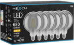 Mexen Vintis 6x LED нажежаема жичка крушка E27, G125, 8W, Топла - 2700K, 680 lm, опушено (L158-E27-0827-70x06)