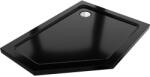 Mexen Flat петоъгълна душ кабина slim дясна 100 x 90 см, черна, сифон хром - 41P709010R (41P709010R)