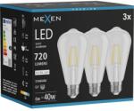 Mexen Vintis 3x LED нажежаема жичка E27, ST64, 6W, Неутрална - 4000K, 720 lm, прозрачен (L152-E27-0640-00x03)