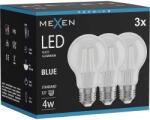 Mexen Vintis 3x LED нажежаема крушка E27, A60, 4W, 55 lm, синя - L150-E27-04XX-47x03 (L150-E27-04XX-47x03)