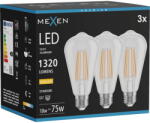 Mexen Vintis 3x LED Filament крушка E27, ST64, 10W, Топла - 2700K, 1320 lm, прозрачен - L152-E27-1027-00x03 (L152-E27-1027-00x03)