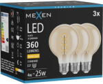 Mexen Vintis 3x Крушка с нажежаема жичка спирала LED E27, G80, 4W, Топло - 2700K, 360 lm, (L165-E27-0427-50x03)