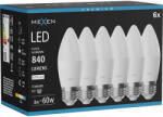 Mexen Nova 6x LED крушка E27, C37, 8W, неутрална - 4000K, 840 lm - L102-E27-0840-01x06 (L102-E27-0840-01x06)