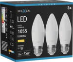 Mexen Nova 3x LED крушка E27, C37, 10W, Топла - 3000K, 1055 lm - L102-E27-1030-01x03 (L102-E27-1030-01x03)