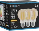 Mexen Vintis 3x LED нишкова крушка E27, A60, 8W, Топла - 2200K, 750 lm, кехлибар - L150-E27-0822-50x03 (L150-E27-0822-50x03)