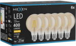 Mexen Vintis 6x LED крушка на нажежаема жичка E27, G80, 4W, Топла - 2700K, 400 lm, кехлибар (L155-E27-0427-50x06)