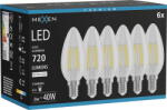 Mexen Vintis 6x LED Филаментна Крушка E14, C35, 6W, Неутрална - 4000K, 720 lm, прозрачна (L154-E14-0640-00x06)
