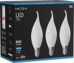 Mexen Nova 3x LED крушка пламък E14, C37, 8W, Студена - 6500K, 840 lm - L106-E14-0865-01x03 (L106-E14-0865-01x03)