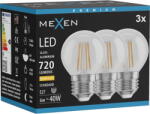 Mexen Vintis 3x LED крушка с нажежаема жичка E27, G45, 6W, Топла - 2700K, 720 lm, прозрачна (L156-E27-0627-00x03)