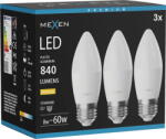 Mexen Nova 3x LED крушка E27, C37, 8W, Топла - 3000K, 840 lm - L102-E27-0830-01x03 (L102-E27-0830-01x03)