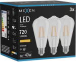 Mexen Vintis 3x LED нажежаема жичка E27, ST64, 6W, Топла - 2200K, 720 lm, прозрачно (L152-E27-0622-00x03)