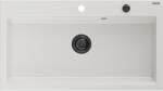 Mexen Slido chiuvetă din granit cu 1 cuvă 900 x 500 mm, albă, sifon negru - 6528901005-20-B (6528901005-20-B) Chiuveta