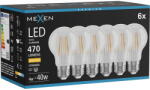 Mexen Vintis 6x LED крушка филтър E27, A60, 4W, Топла - 2700K, 470 lm, прозрачна - L150-E27-0427-00x06 (L150-E27-0427-00x06)